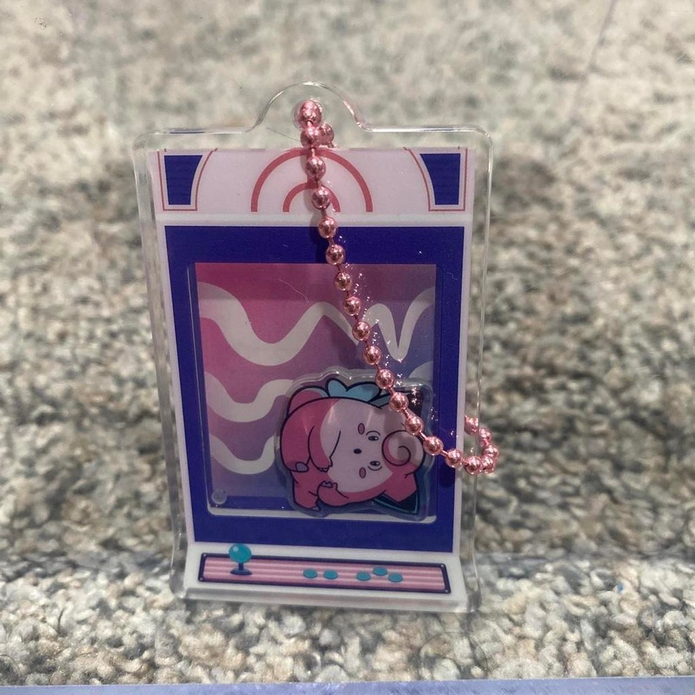 Pokemon Center Acrylic Keychain Night Arcade Clefairy Pink Kawaii Anime